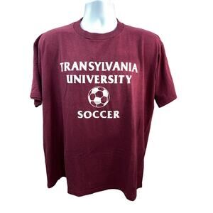 Vintage Transylvania University Transy Pioneers Red T-Shirt Men's XL Made in USA